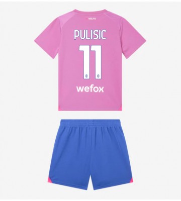 AC Milan Christian Pulisic #11 Replika Babytøj Tredje sæt Børn 2023-24 Kortærmet (+ Korte bukser)